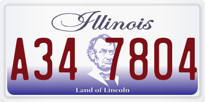 IL license plate A347804