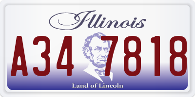 IL license plate A347818