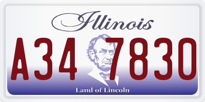 IL license plate A347830
