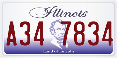 IL license plate A347834
