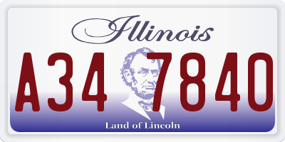 IL license plate A347840