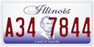 IL license plate A347844