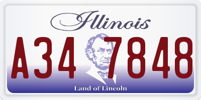 IL license plate A347848