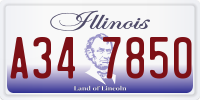 IL license plate A347850