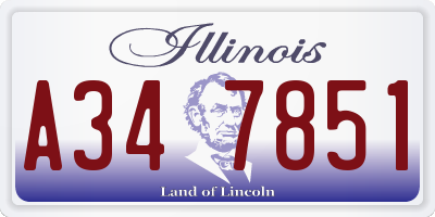 IL license plate A347851