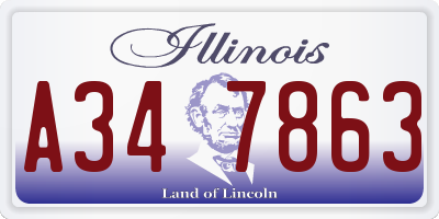 IL license plate A347863