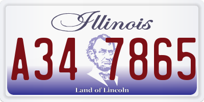 IL license plate A347865