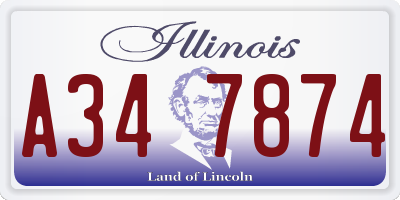 IL license plate A347874
