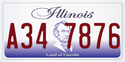 IL license plate A347876