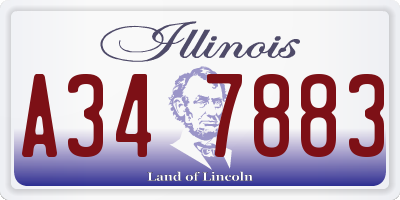 IL license plate A347883