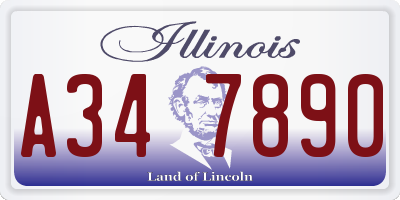 IL license plate A347890