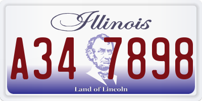 IL license plate A347898