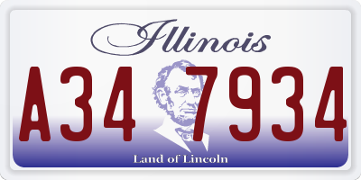 IL license plate A347934