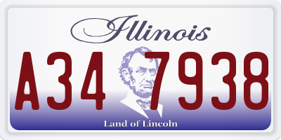 IL license plate A347938