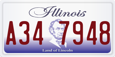 IL license plate A347948