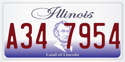 IL license plate A347954