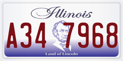 IL license plate A347968