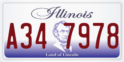 IL license plate A347978