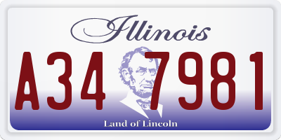 IL license plate A347981