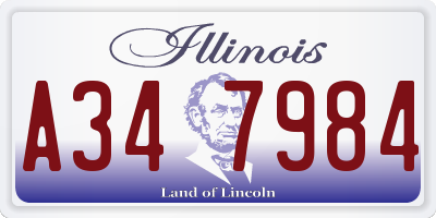 IL license plate A347984