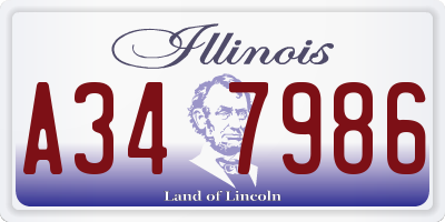 IL license plate A347986