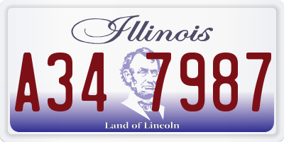 IL license plate A347987