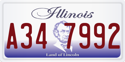 IL license plate A347992