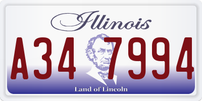 IL license plate A347994