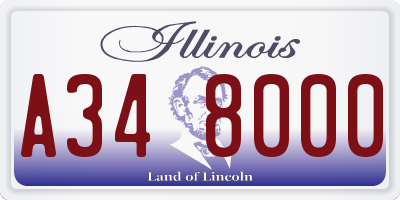 IL license plate A348000