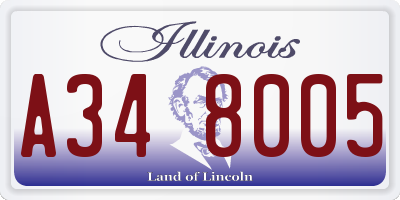 IL license plate A348005