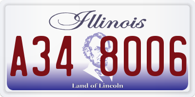 IL license plate A348006