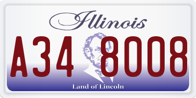 IL license plate A348008