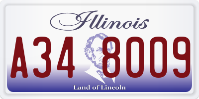 IL license plate A348009