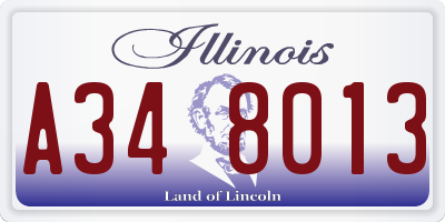 IL license plate A348013
