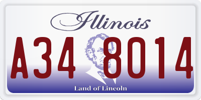IL license plate A348014