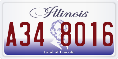 IL license plate A348016
