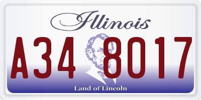 IL license plate A348017
