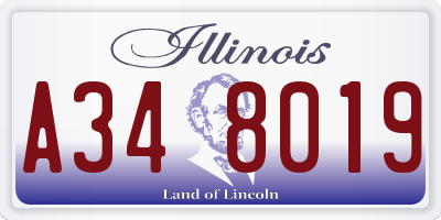 IL license plate A348019