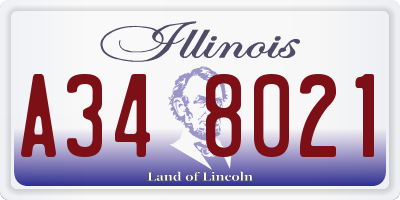 IL license plate A348021