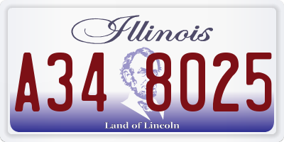 IL license plate A348025