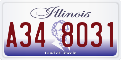 IL license plate A348031