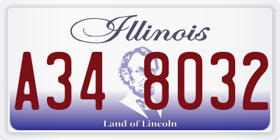 IL license plate A348032