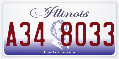 IL license plate A348033