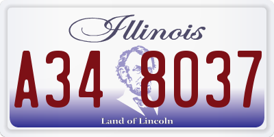 IL license plate A348037