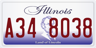 IL license plate A348038