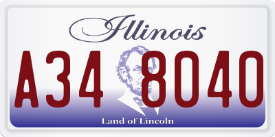 IL license plate A348040
