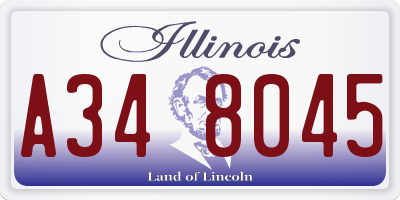 IL license plate A348045