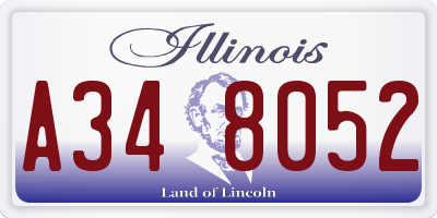 IL license plate A348052