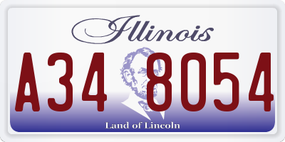 IL license plate A348054