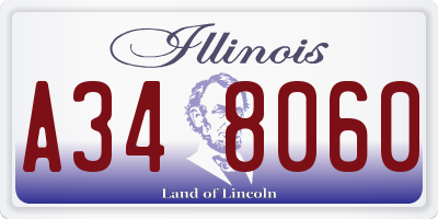 IL license plate A348060